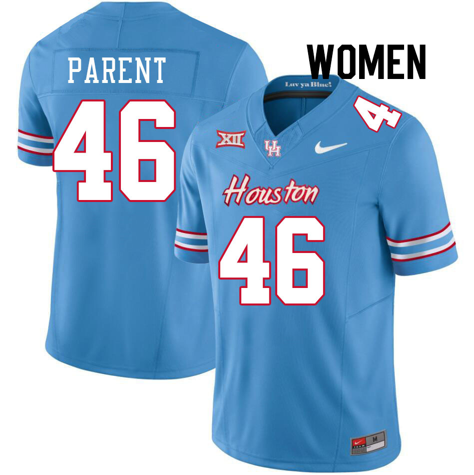 Women #46 Pierson Parent Houston Cougars College Football Jerseys Stitched-Oilers